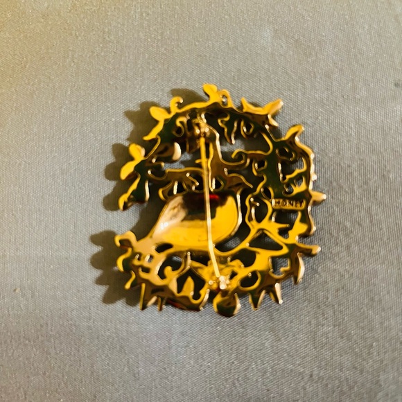 Vintage Monet Partridge in a Pear Tree Brooch - Picture 2 of 2